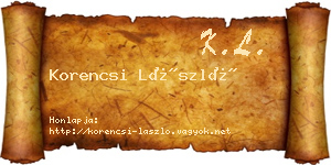 Korencsi László névjegykártya