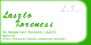 laszlo korencsi business card