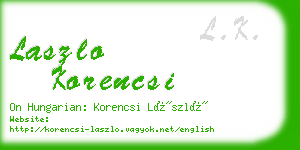 laszlo korencsi business card